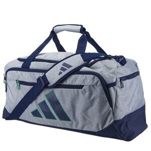Adidas Medium Grey Blue Unisex Duffel Bag for Gym Sports Travel School NEW
